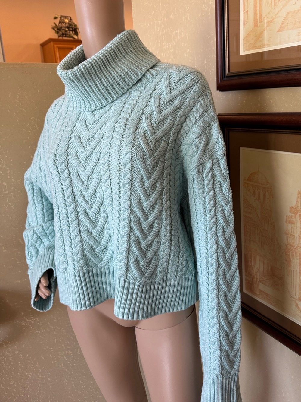 Alice Olivia Nance Cable-knit Cowl Sweater sz S - Picture 2 of 7